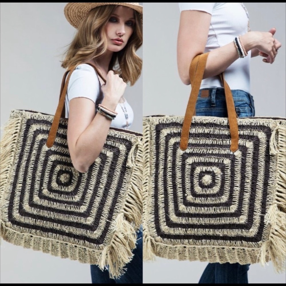 Oversized Square Jute Tote-LAST FEW